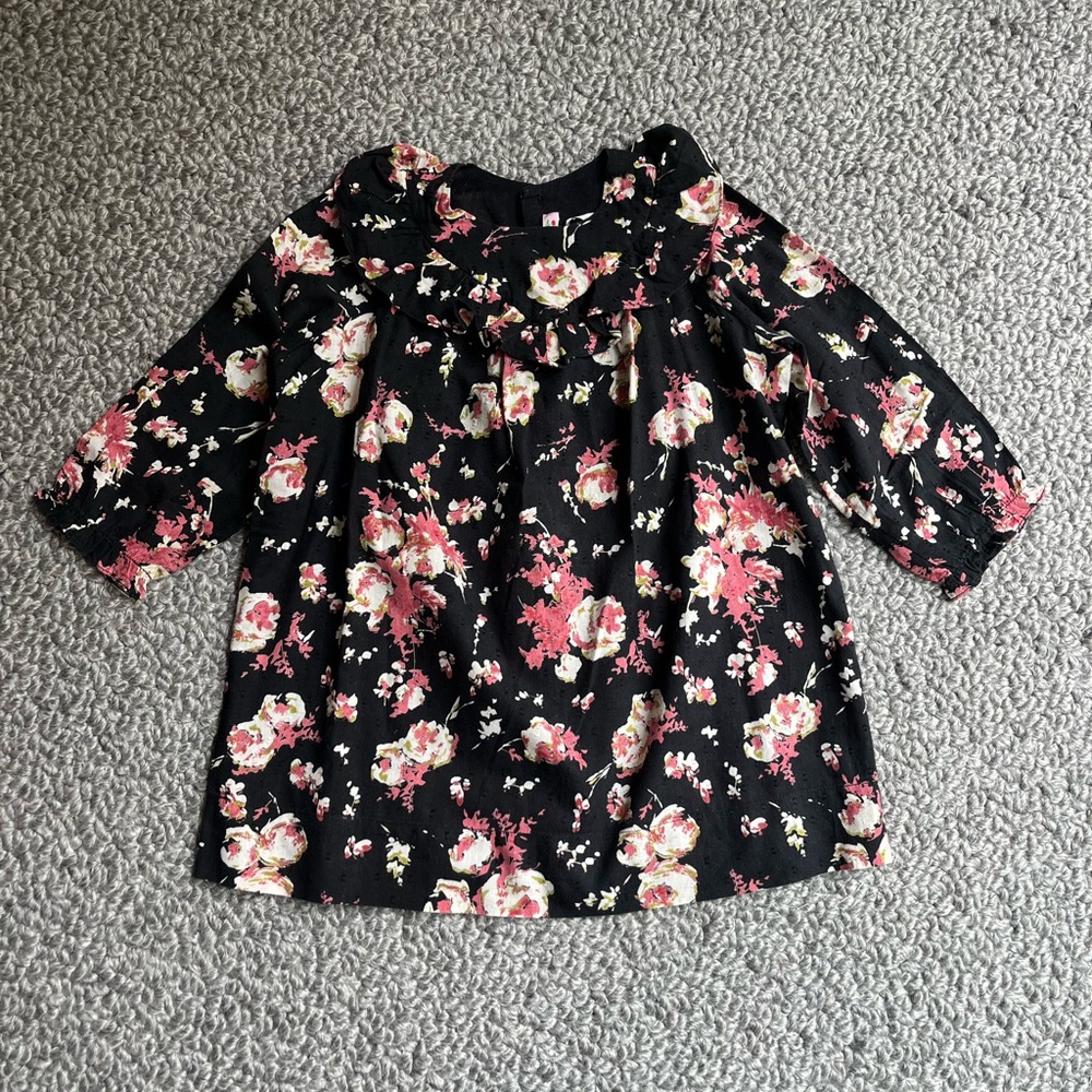 Bonpoint Black Floral Dress